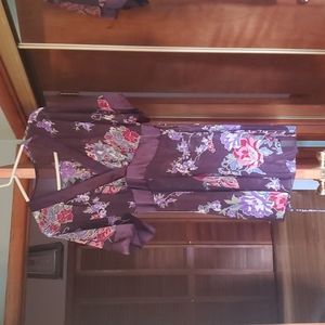 Semi-sheer long purple shirt